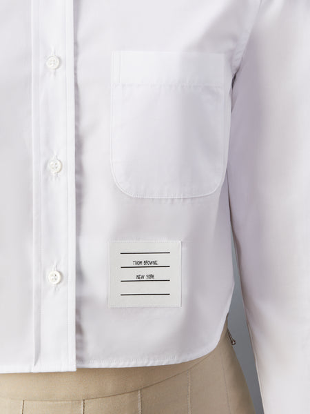 POPLIN CLASSIC ROUND COLLAR CROPPED SHIRT WHITE