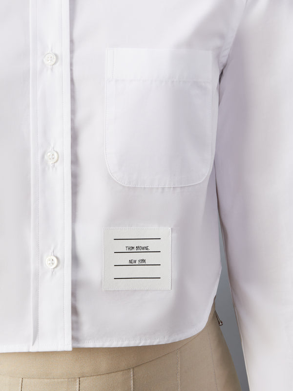 POPLIN CLASSIC ROUND COLLAR CROPPED SHIRT