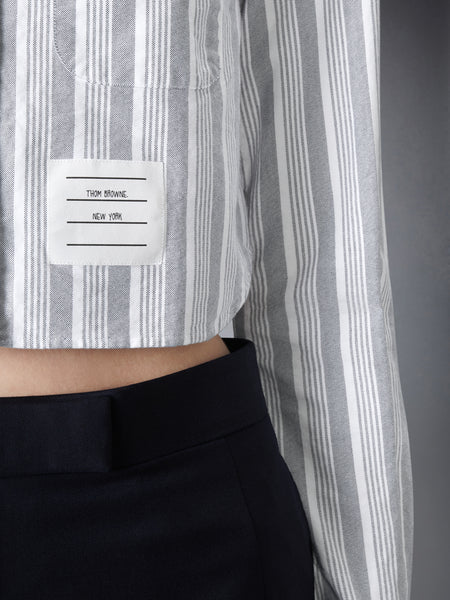 STRIPED OXFORD CROPPED SHIRT