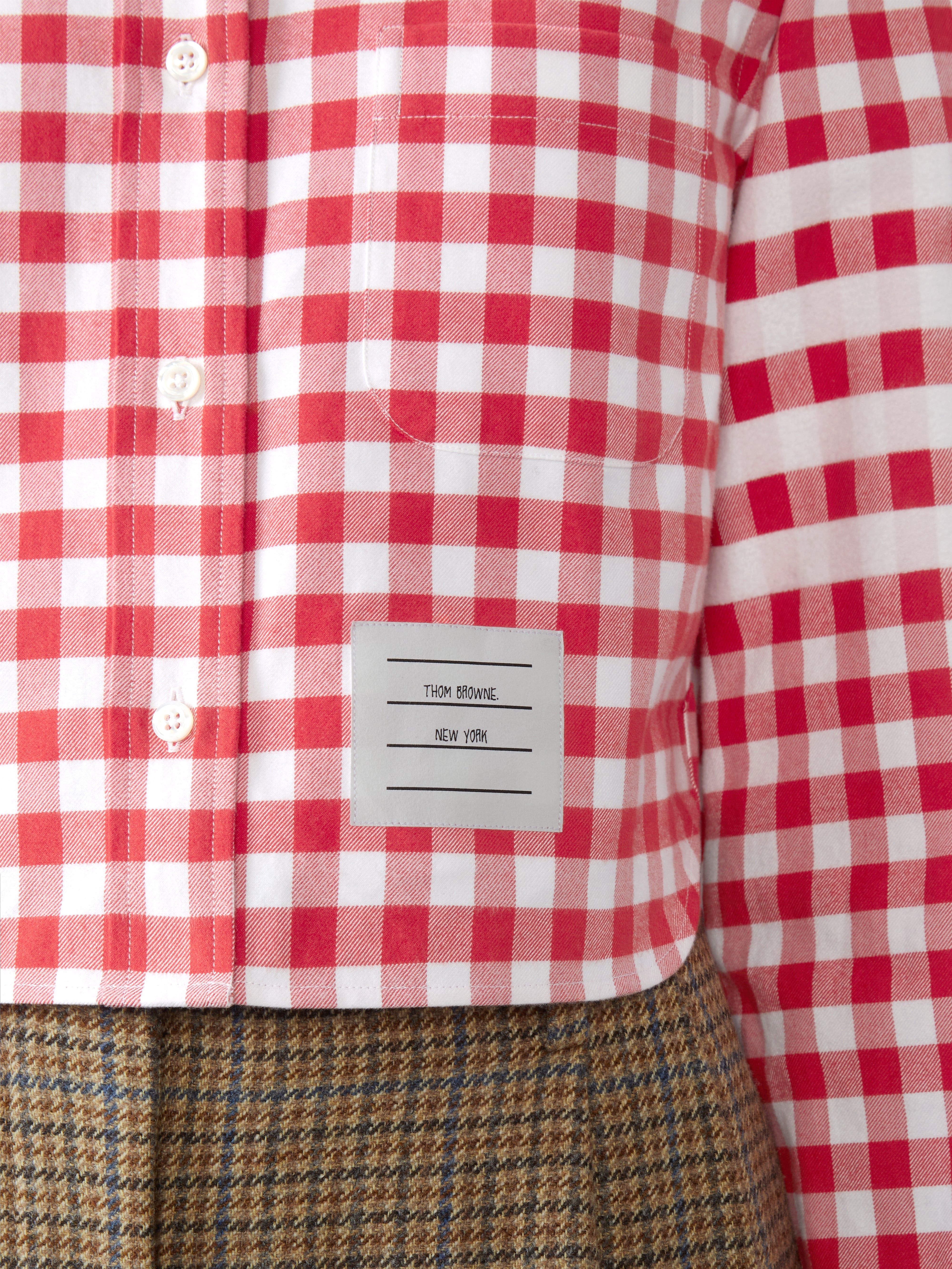 美品　THOM BROWNE. ボタンダウンシャツ　ギンガムチェック　O USA製 トムブラウン ギンガムチェック ボタンダウンシャツ 0