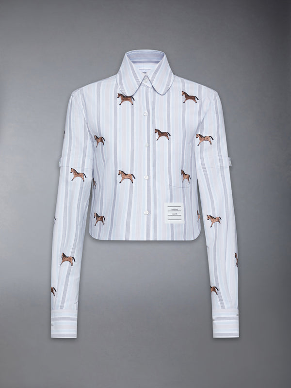 LUNAR NEW YEAR HORSE 4-BAR CROPPED OXFORD SHIRT - featured image