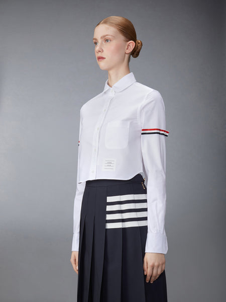 OXFORD ARMBAND CROPPED ROUND COLLAR SHIRT