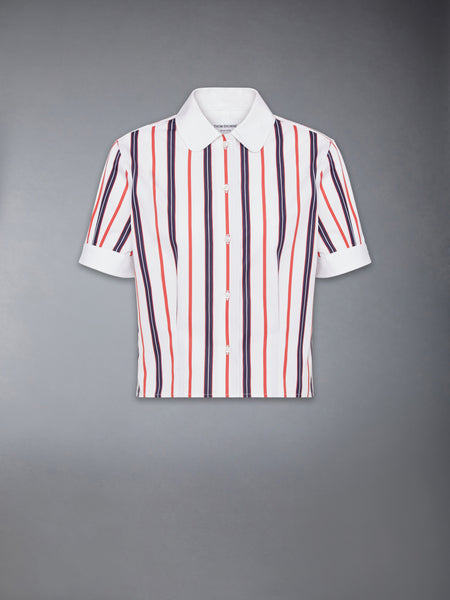 REPP STRIPE POPLIN BLOUSE RWBWHT
