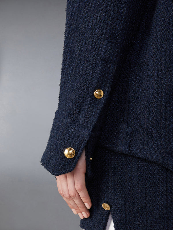 SOLID TWEED SHIRT JACKET