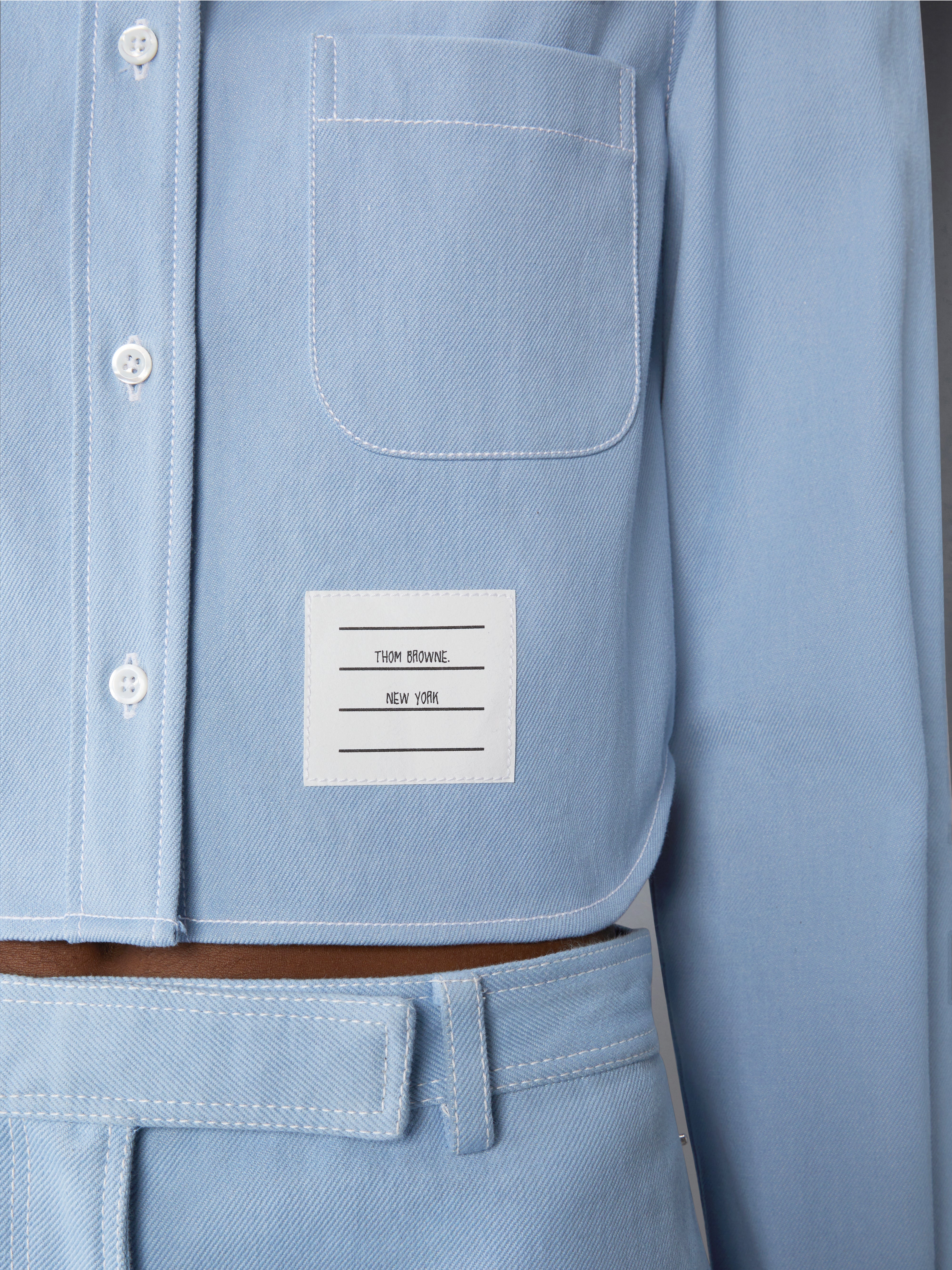 Tシャツ・カットソー THOM BROWNE FW25 Denim Shirt (FLL183AF0991 480) Oxford Armband Supersized Shirt | Thom Browne