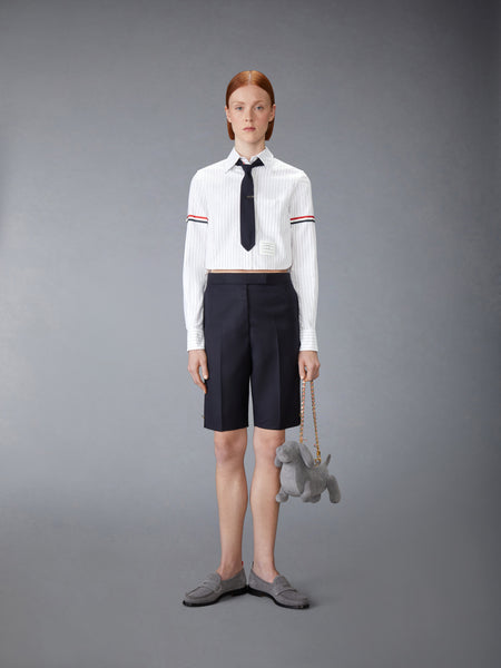 OXFORD PINSTRIPE ARMBAND CROPPED SHIRT