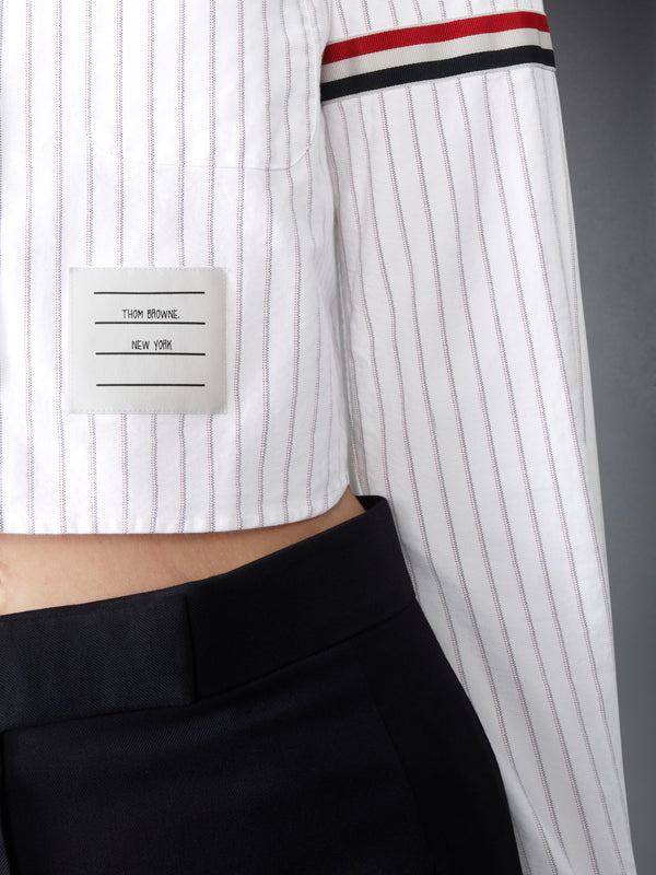 OXFORD PINSTRIPE ARMBAND CROPPED SHIRT - image 4