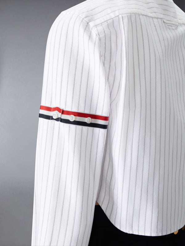 OXFORD PINSTRIPE ARMBAND CROPPED SHIRT - image 5