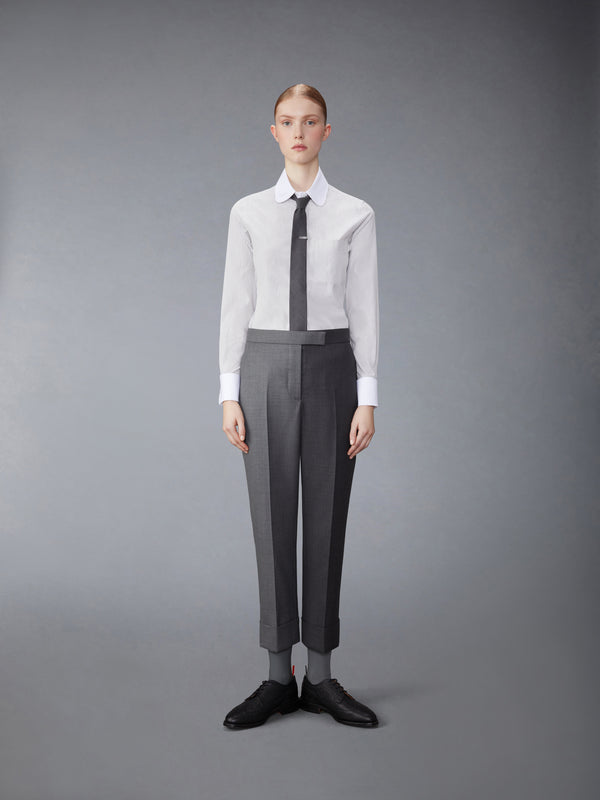 UNIVERSITY STRIPE COTTON SILK ROUND COLLAR SHIRT - image 4