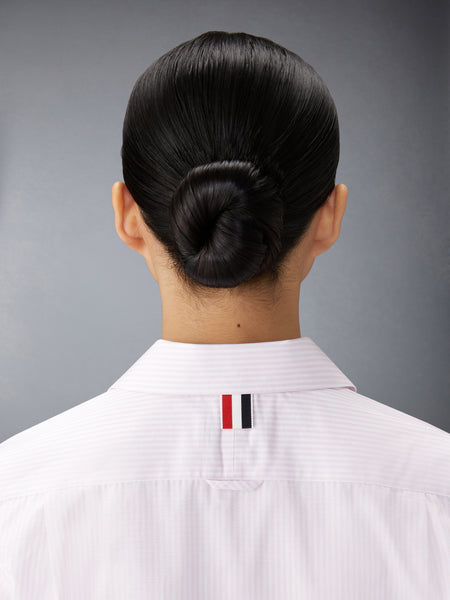 UNIVERSITY STRIPE POPLIN TUCKED BLOUSE LT PINK