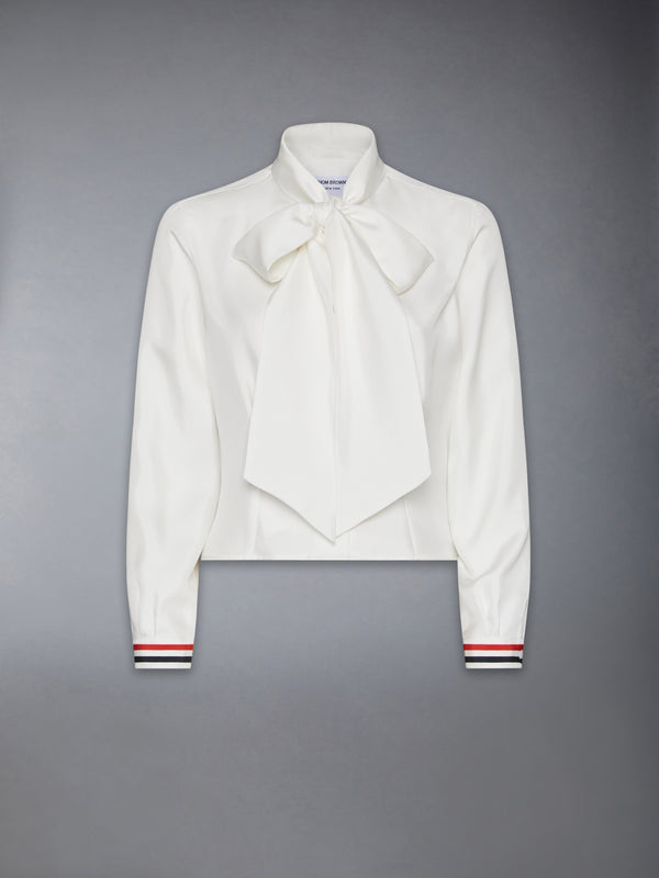 SILK TWILL BOW COLLAR BLOUSE - featured image