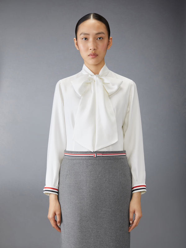 SILK TWILL BOW COLLAR BLOUSE - image 1