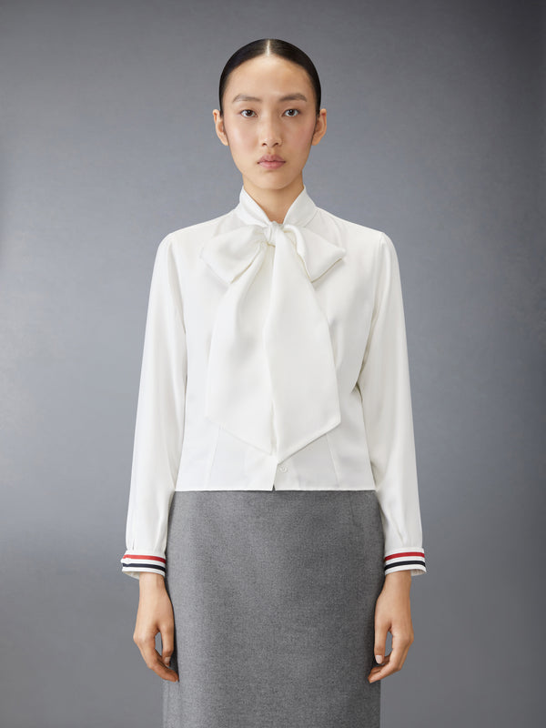 SILK TWILL BOW COLLAR BLOUSE - image 2