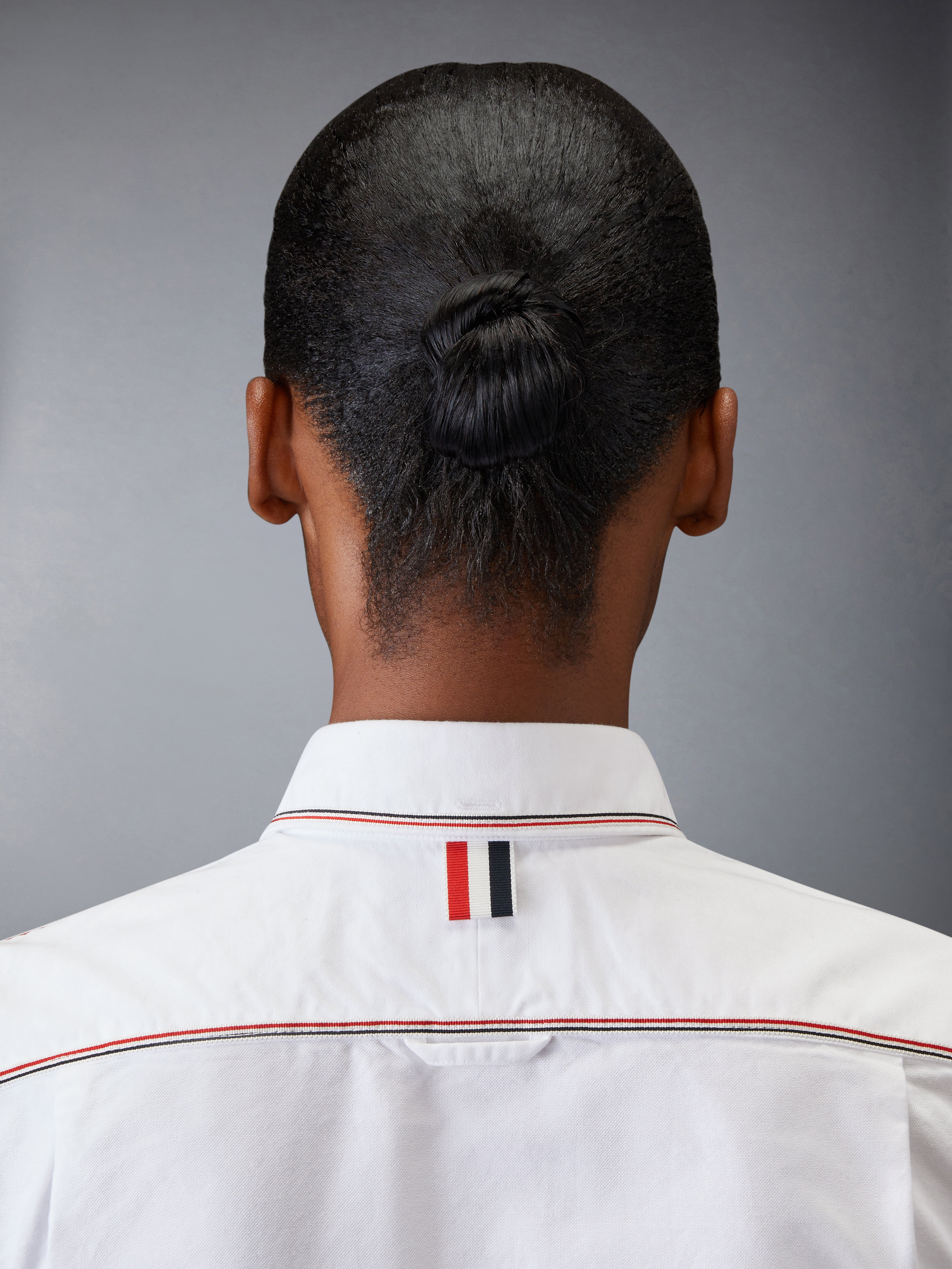 Long Sleeve Classic Cropped Point Collar Shirt W/ Rwb Gg