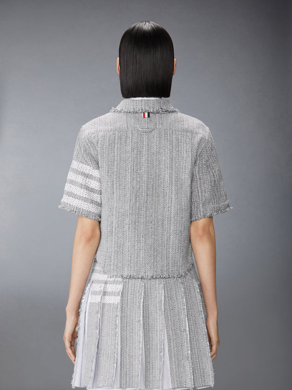 SOLID TWEED 4-BAR CROPPED SHIRT JACKET - image 2
