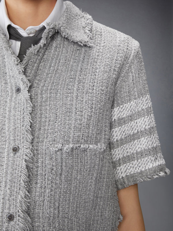 SOLID TWEED 4-BAR CROPPED SHIRT JACKET - image 5