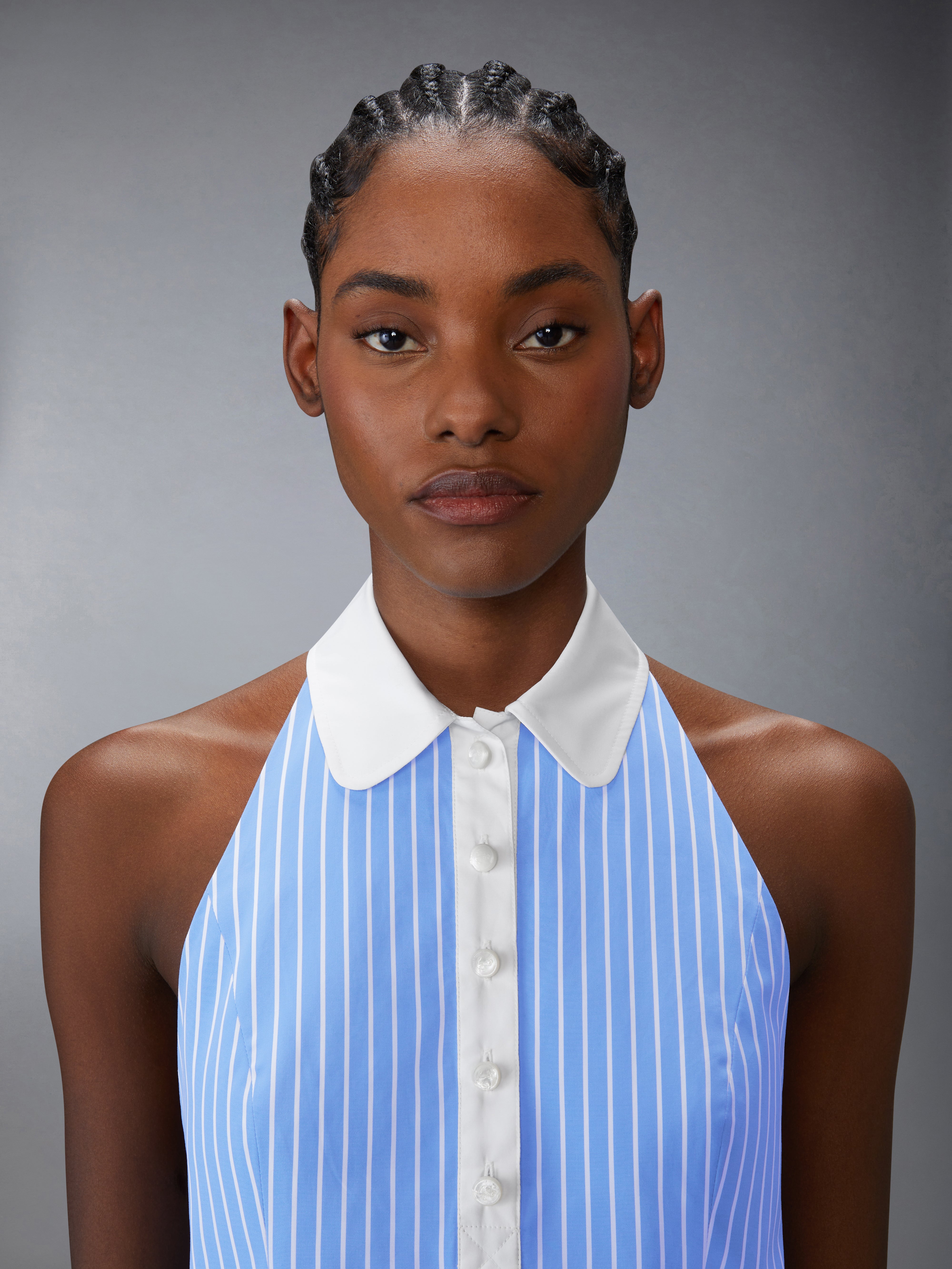 Pinstripe Poplin Polo Halter Top | Thom Browne