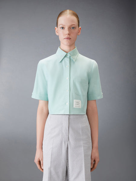 OXFORD CROPPED SHORT SLEEVE SHIRT
