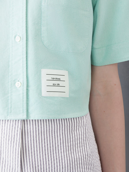 OXFORD CROPPED SHORT SLEEVE SHIRT