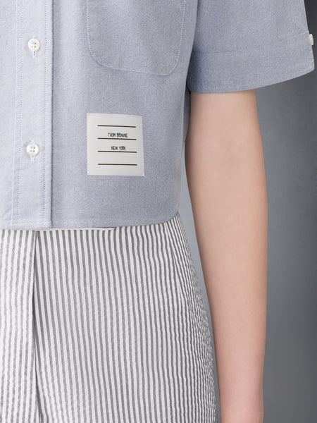 OXFORD CROPPED SHORT SLEEVE SHIRT