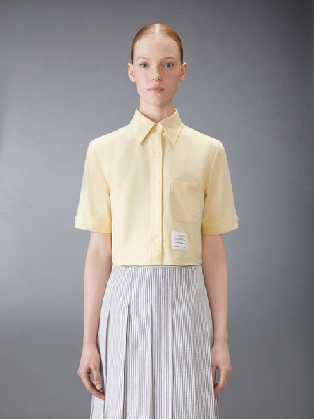 OXFORD CROPPED SHORT SLEEVE SHIRT
