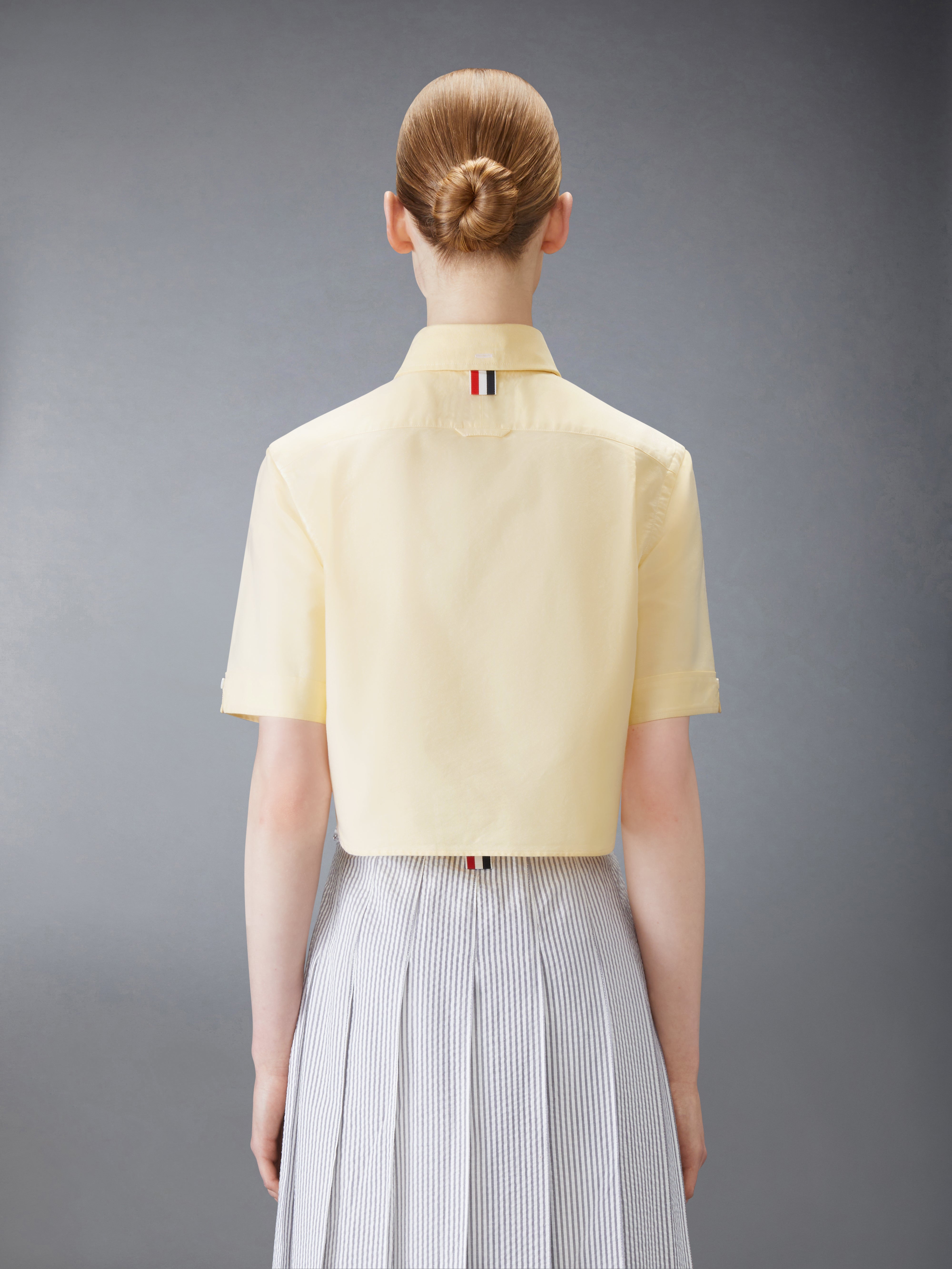 Oxford Cropped Short Sleeve Shirt | Thom Browne