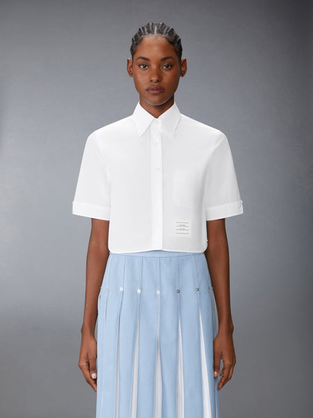 POPLIN CROPPED SHORT SLEEVE SHIRT