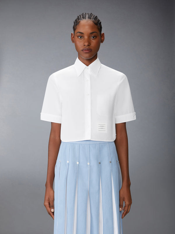 POPLIN CROPPED SHORT SLEEVE SHIRT - image 1