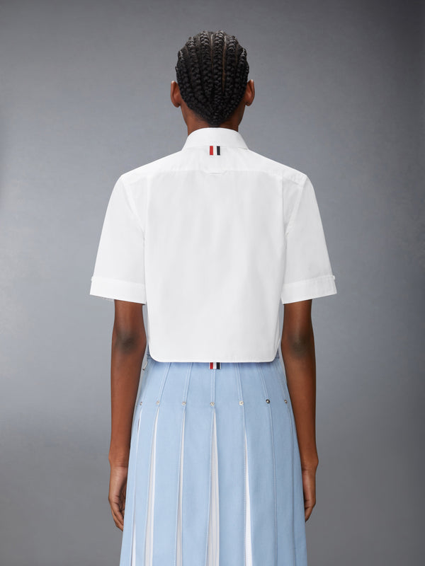 POPLIN CROPPED SHORT SLEEVE SHIRT - image 2