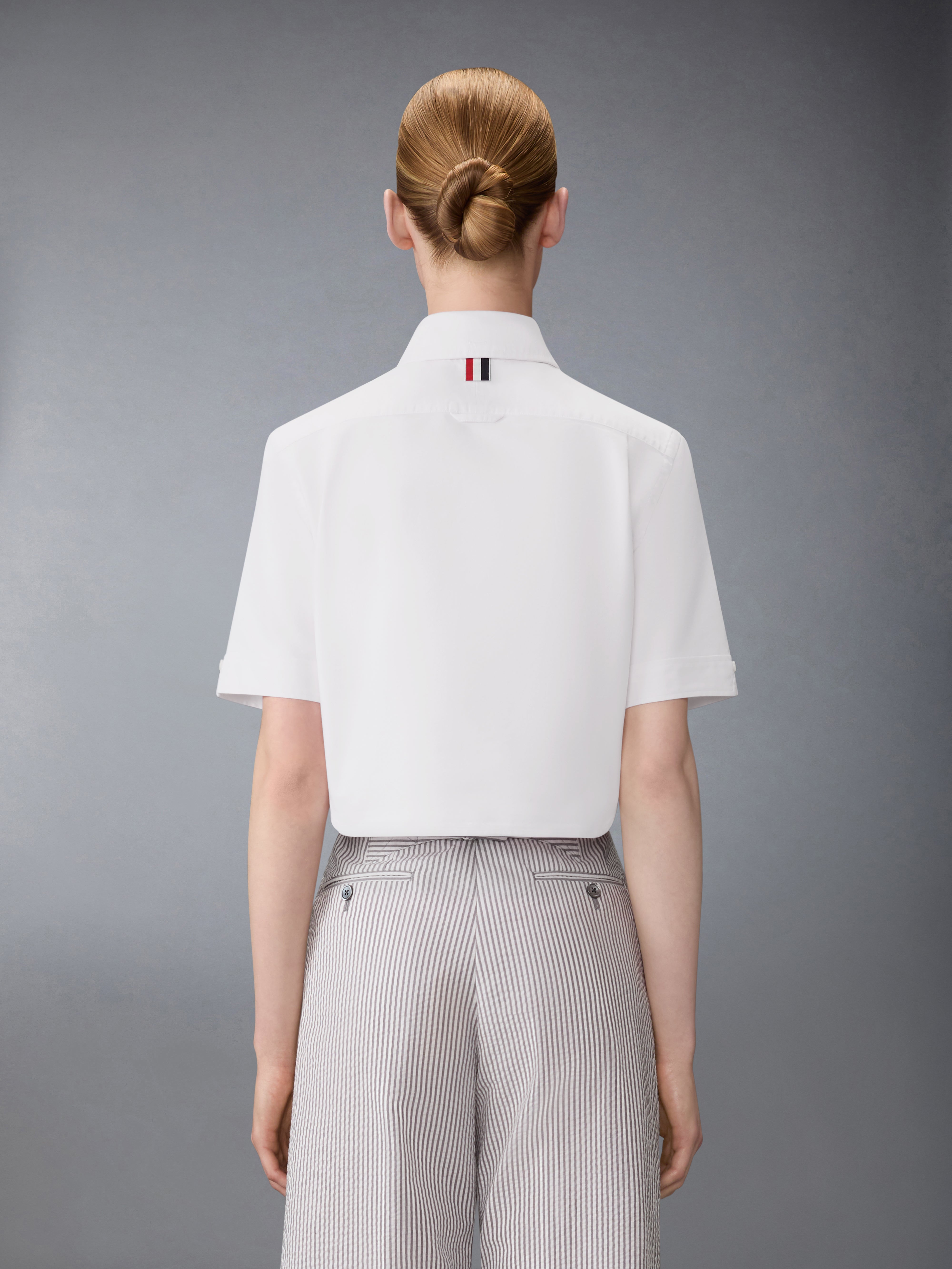 Oxford Cropped Short Sleeve Shirt | Thom Browne