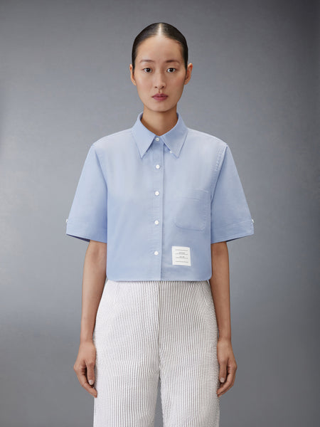 OXFORD CROPPED SHORT SLEEVE SHIRT