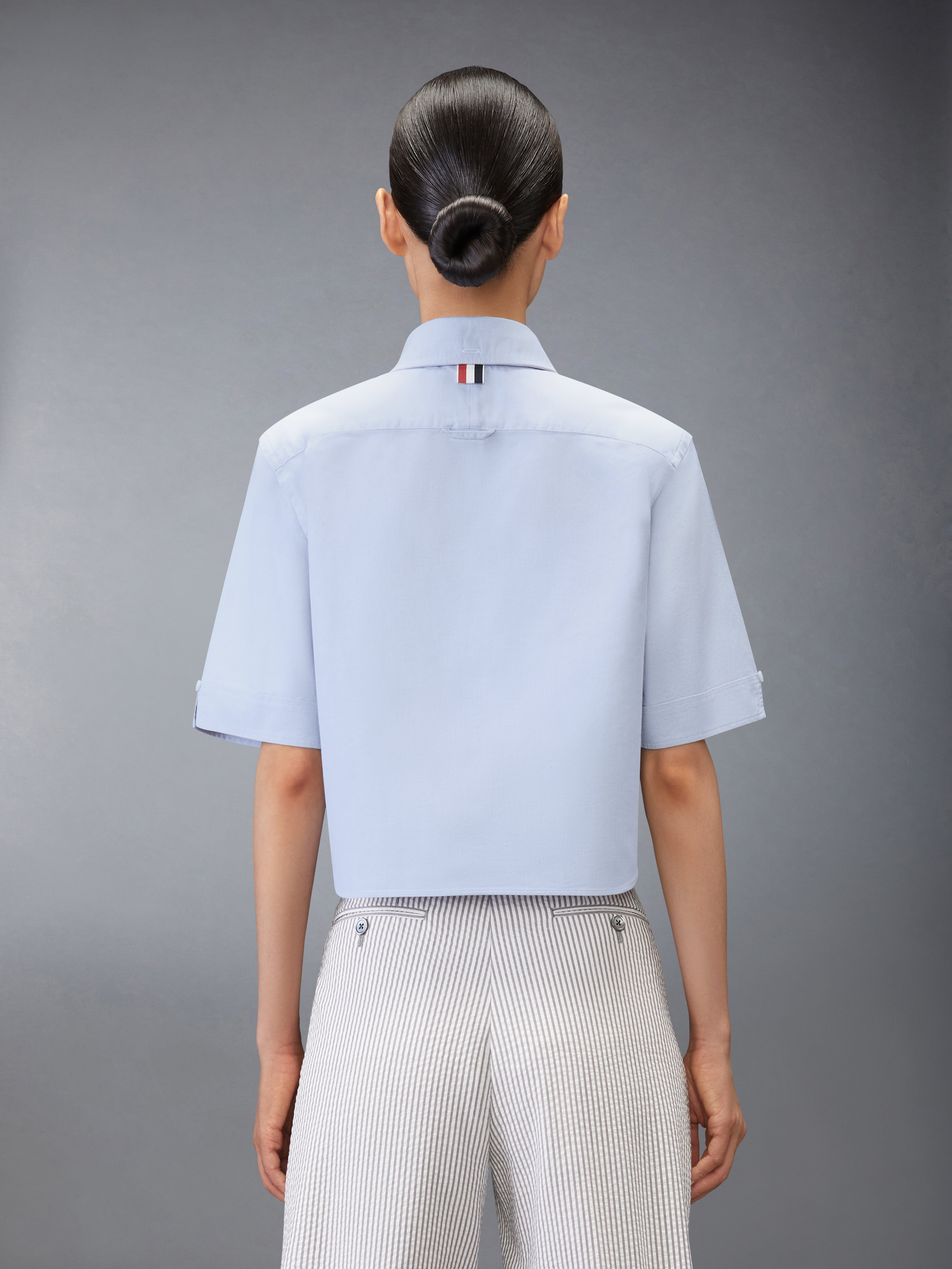 Oxford Cropped Short Sleeve Shirt | Thom Browne