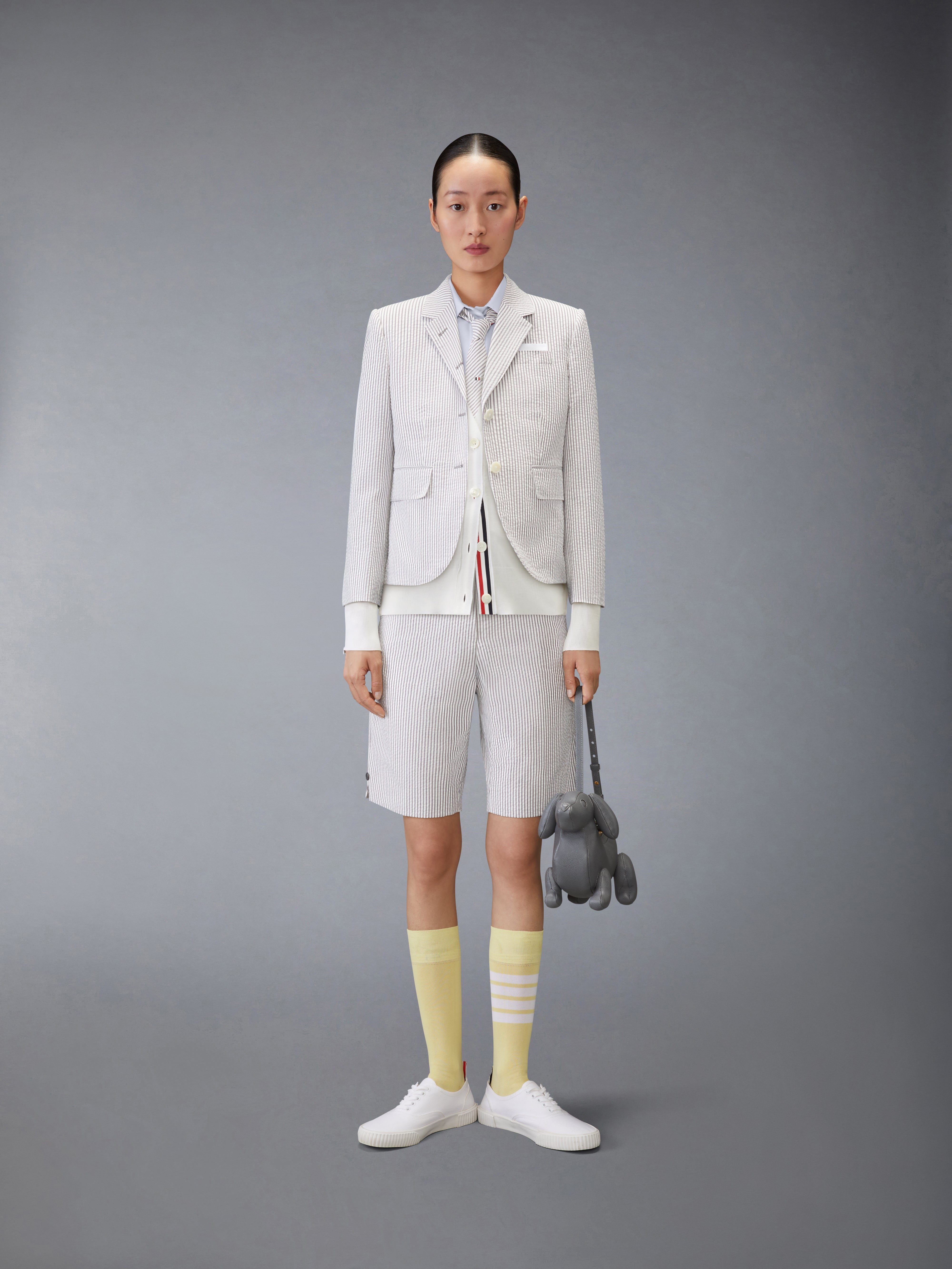 Short Sleeve Cropped Oxford Shirt | Thom Browne