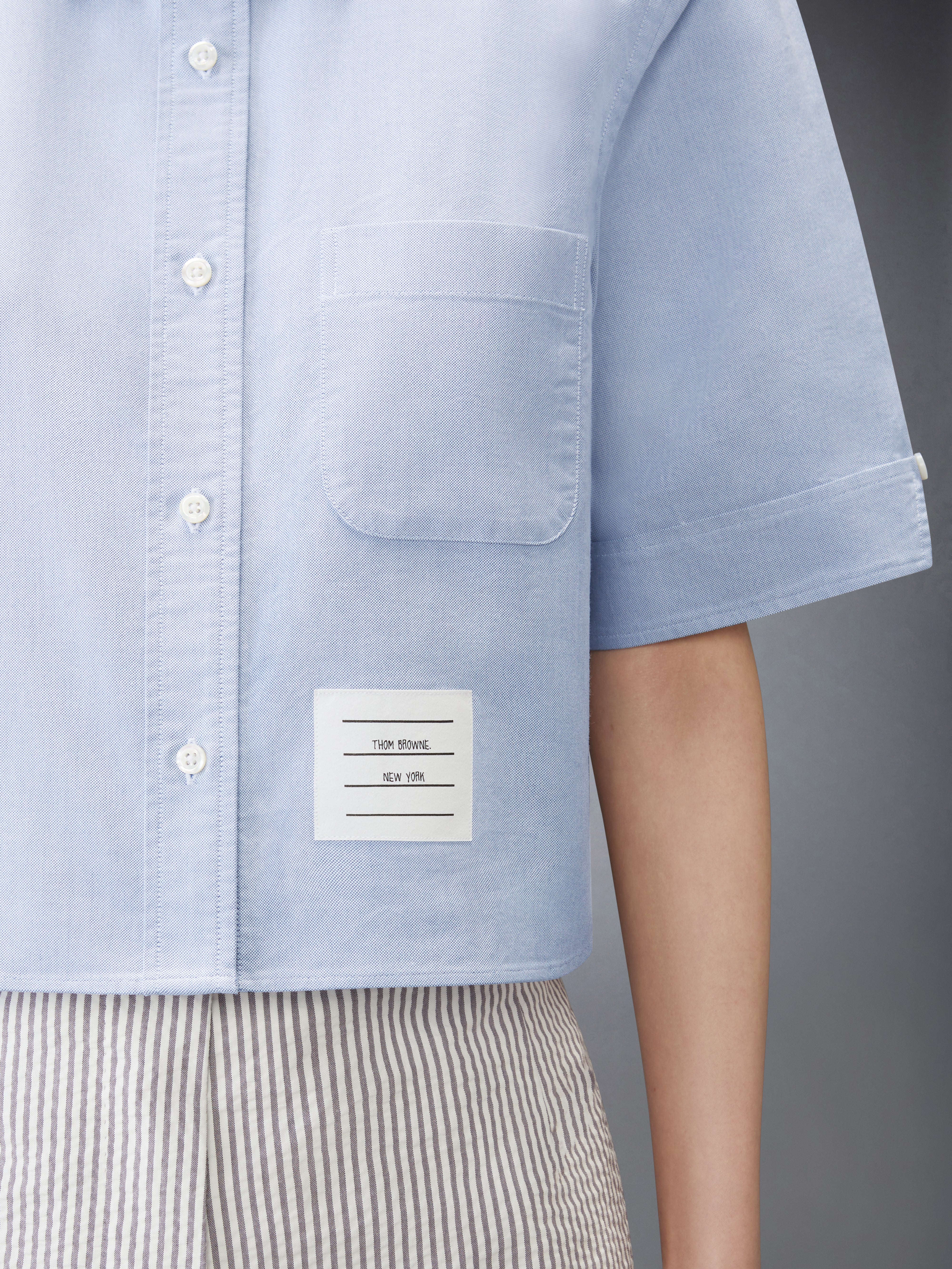 Thom Browne オックスフォード 半袖シャツ サイズ 2 (S-M) オックスフォード クロップド半袖シャツ | Thom Browne