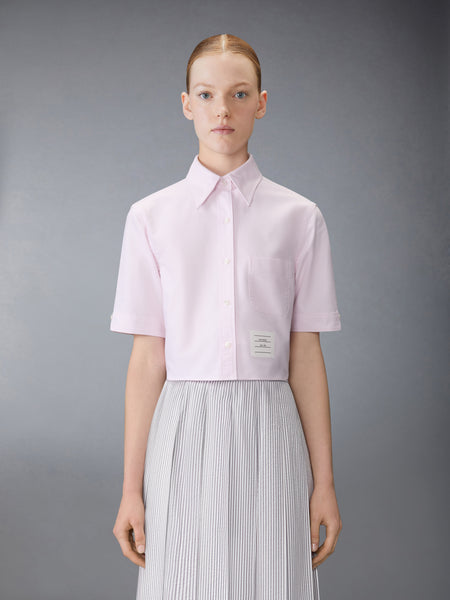 OXFORD CROPPED SHORT SLEEVE SHIRT