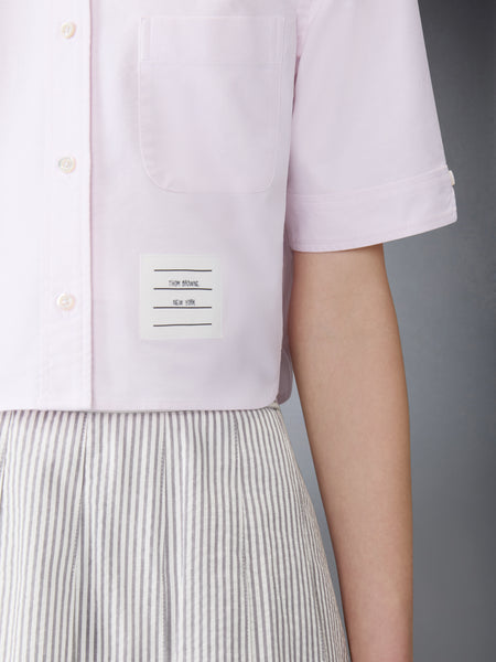OXFORD CROPPED SHORT SLEEVE SHIRT
