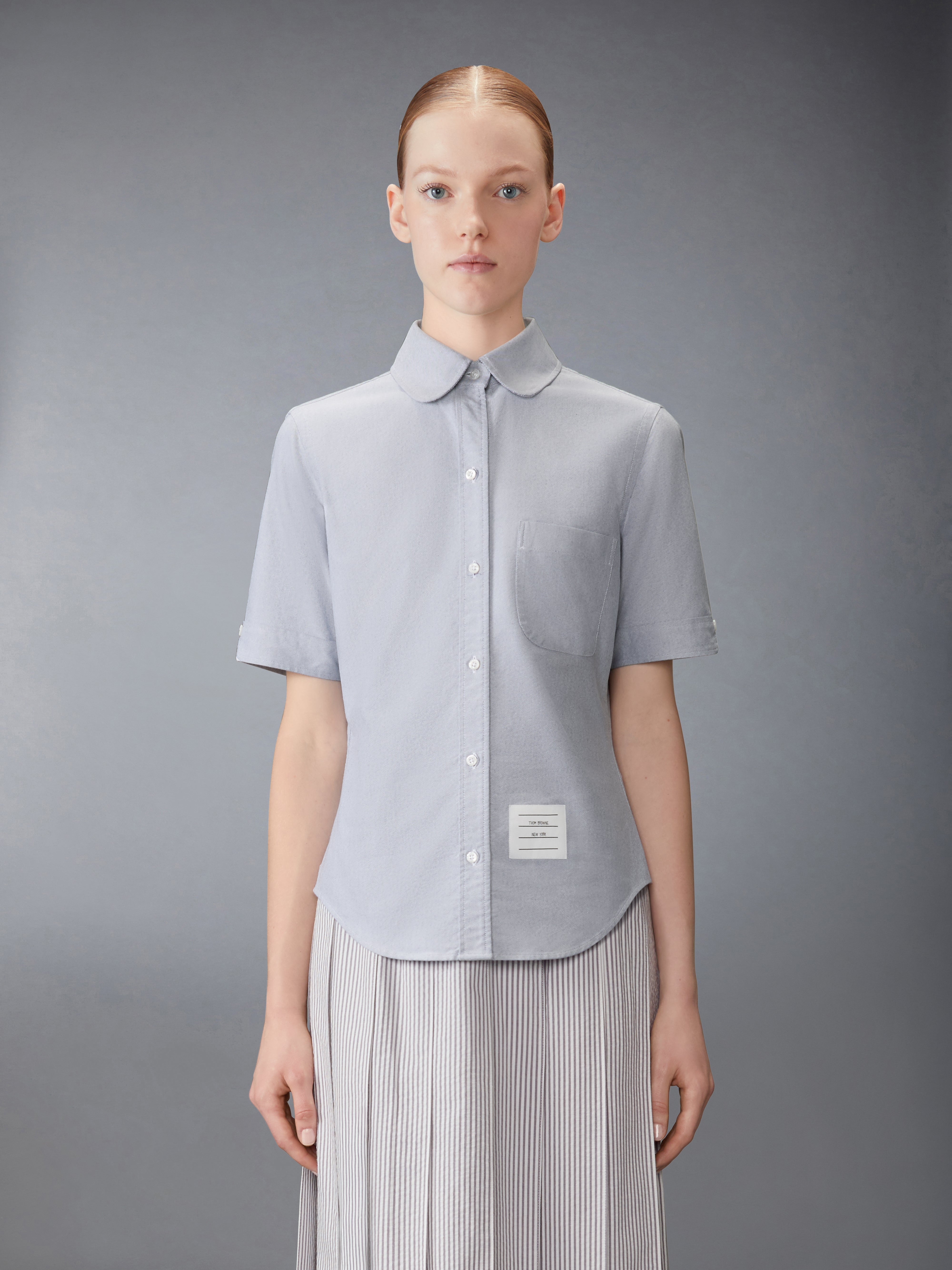 トムブラウン　THOM BROWNE オックスフォード ラウンドカラー シャツ トムブラウン THOM BROWNE オックスフォード ラウンドカラー