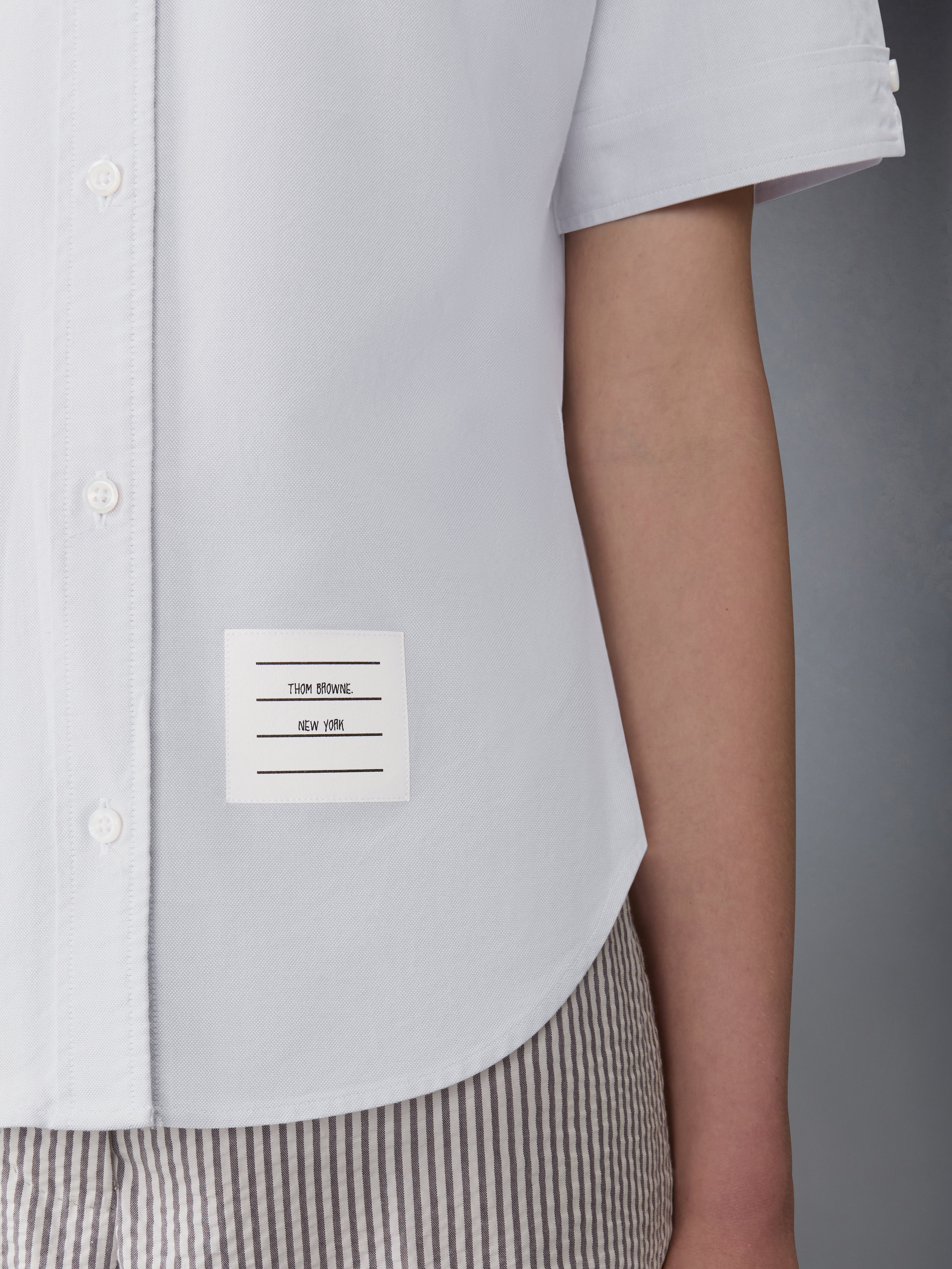 オックスフォード ラウンド カラー半袖シャツ | Thom Browne
