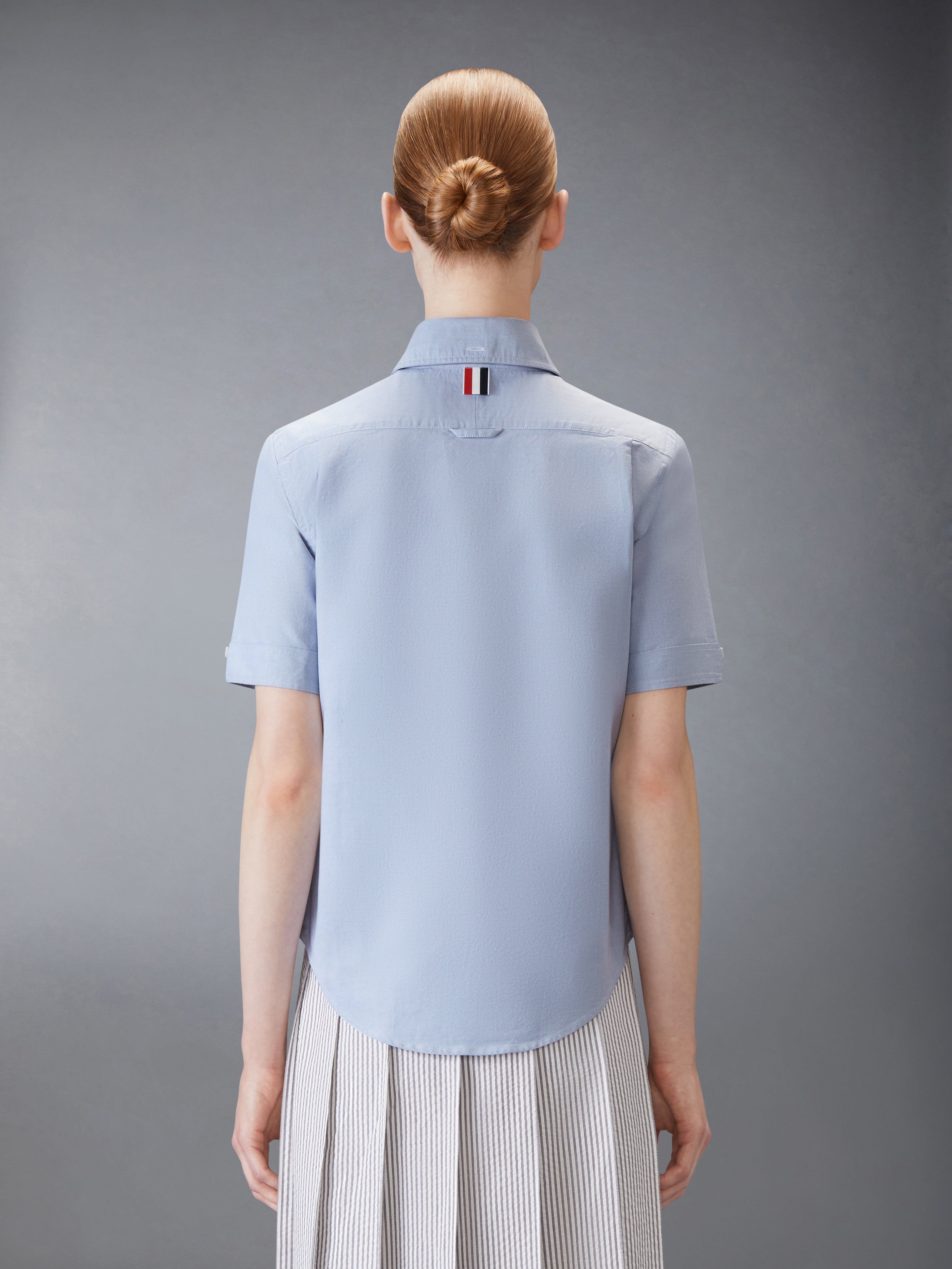 オックスフォード ラウンド カラー半袖シャツ | Thom Browne