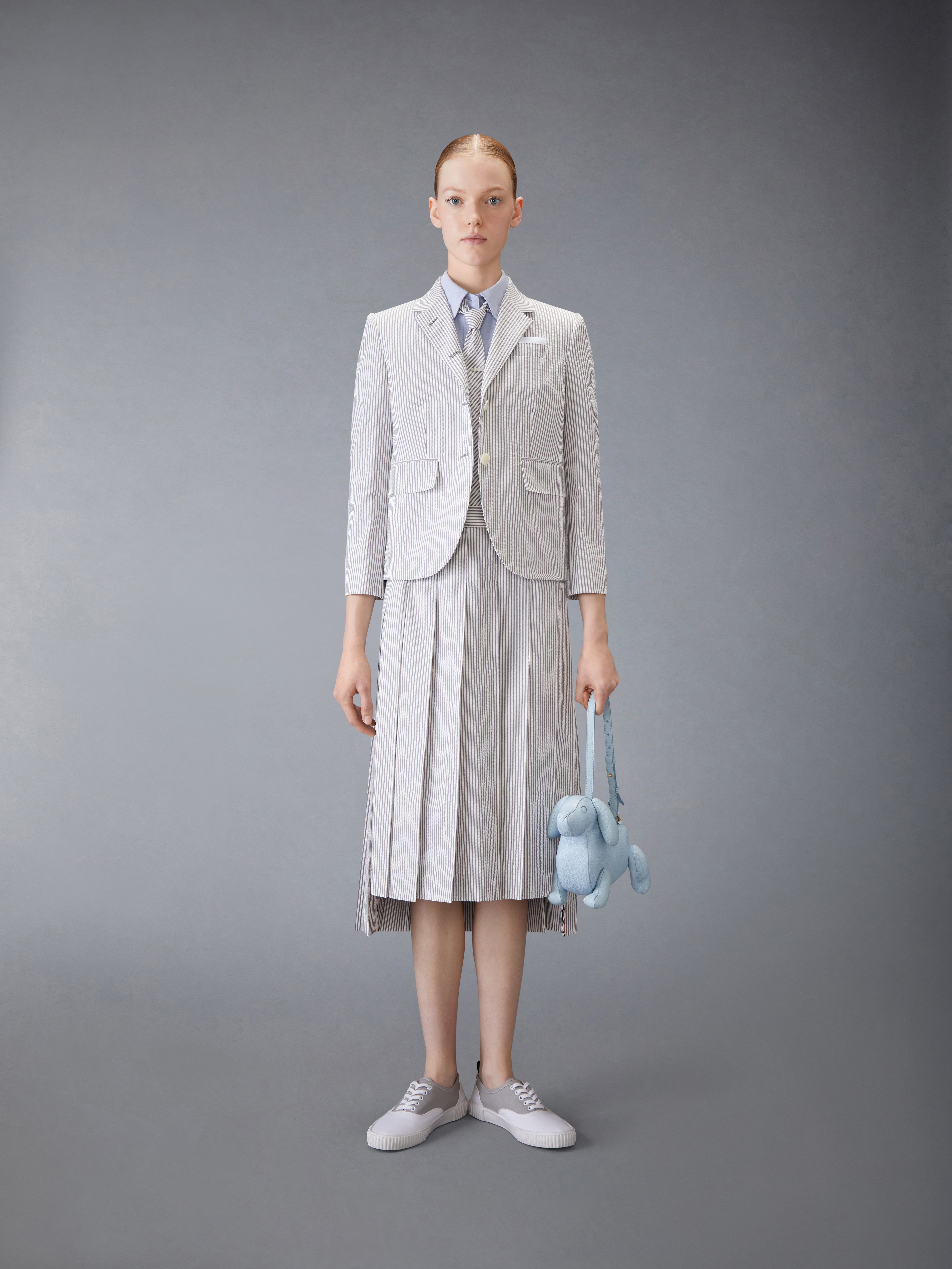 美品トムブラウンTHOM BROWNE オックスフォード ラウンドカラー シャツ オックスフォード ラウンド カラー半袖シャツ | Thom Browne