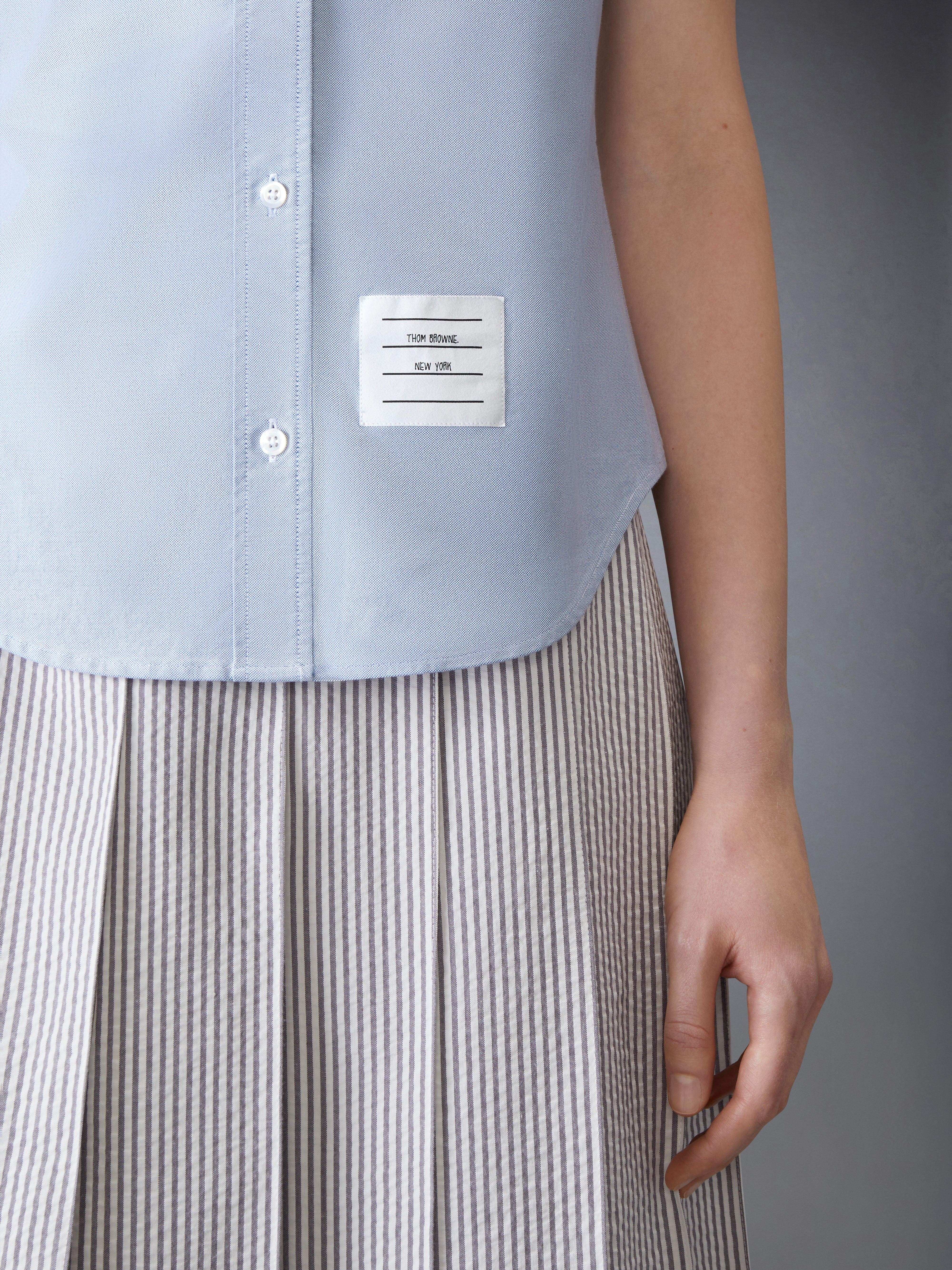 オックスフォード ラウンド カラー半袖シャツ | Thom Browne