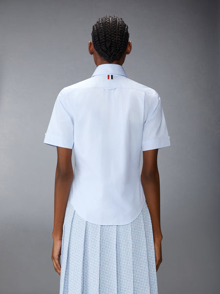 MICRO UNIVERSITY STRIPED POPLIN SHORT SLEEVE SHIRT