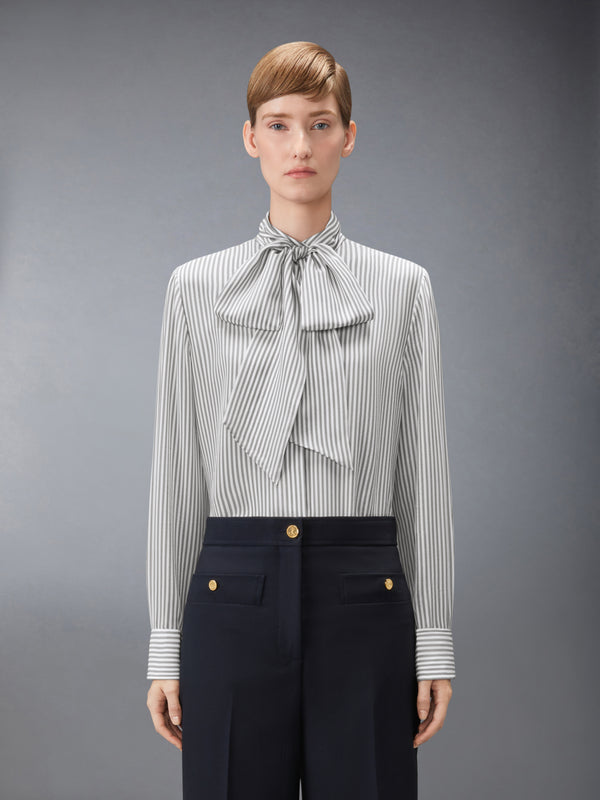 STRIPED SILK DETACHABLE COLLAR SHIRT - image 1