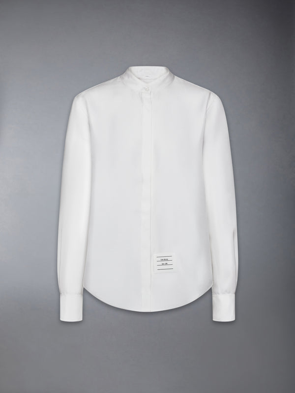 SOLID SILK TWILL DETACHABLE COLLAR SHIRT - featured image