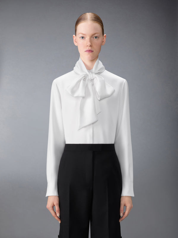SOLID SILK TWILL DETACHABLE COLLAR SHIRT - image 1