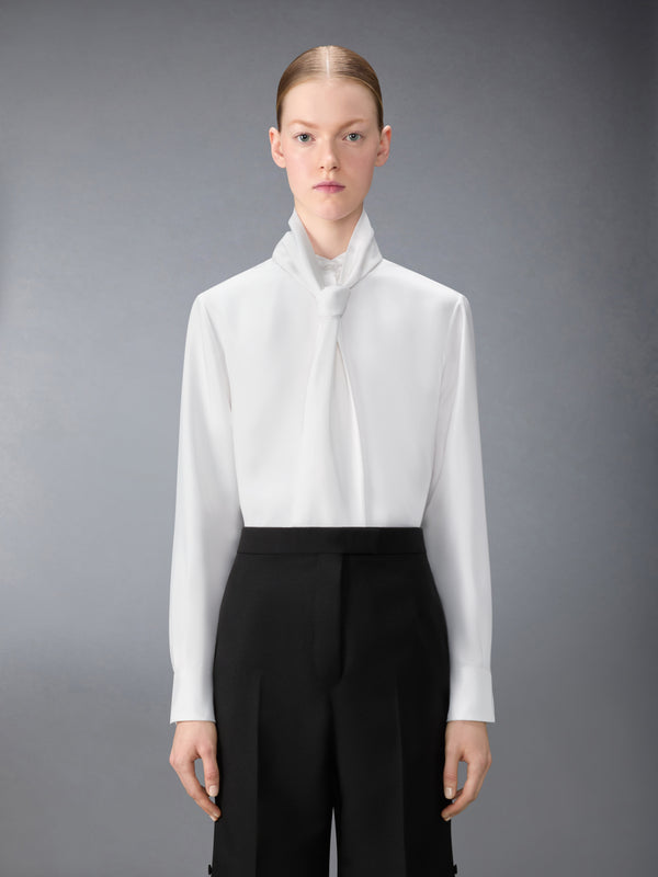 SOLID SILK TWILL DETACHABLE COLLAR SHIRT - image 2