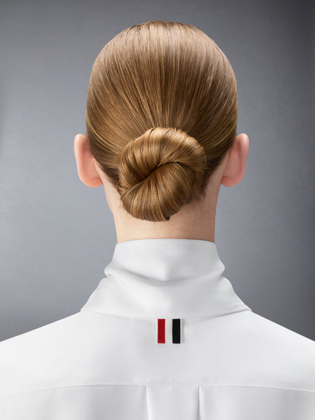 SOLID SILK TWILL DETACHABLE COLLAR SHIRT WHITE