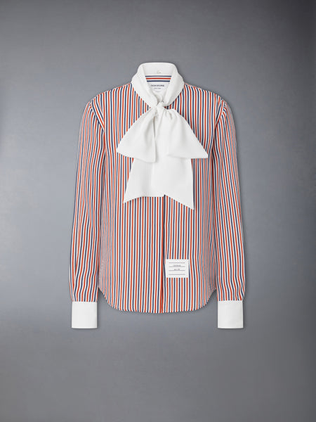 STRIPED SILK DETACHABLE COLLAR SHIRT RWBWHT
