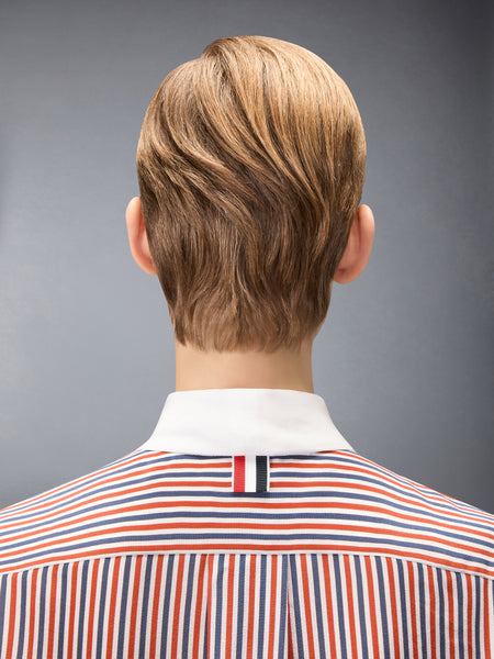 STRIPED SILK DETACHABLE COLLAR SHIRT RWBWHT