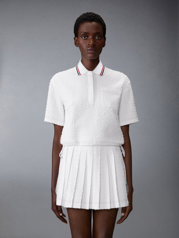 아이래시 리본 트위드 드로스트링 헴 폴로 - image 1